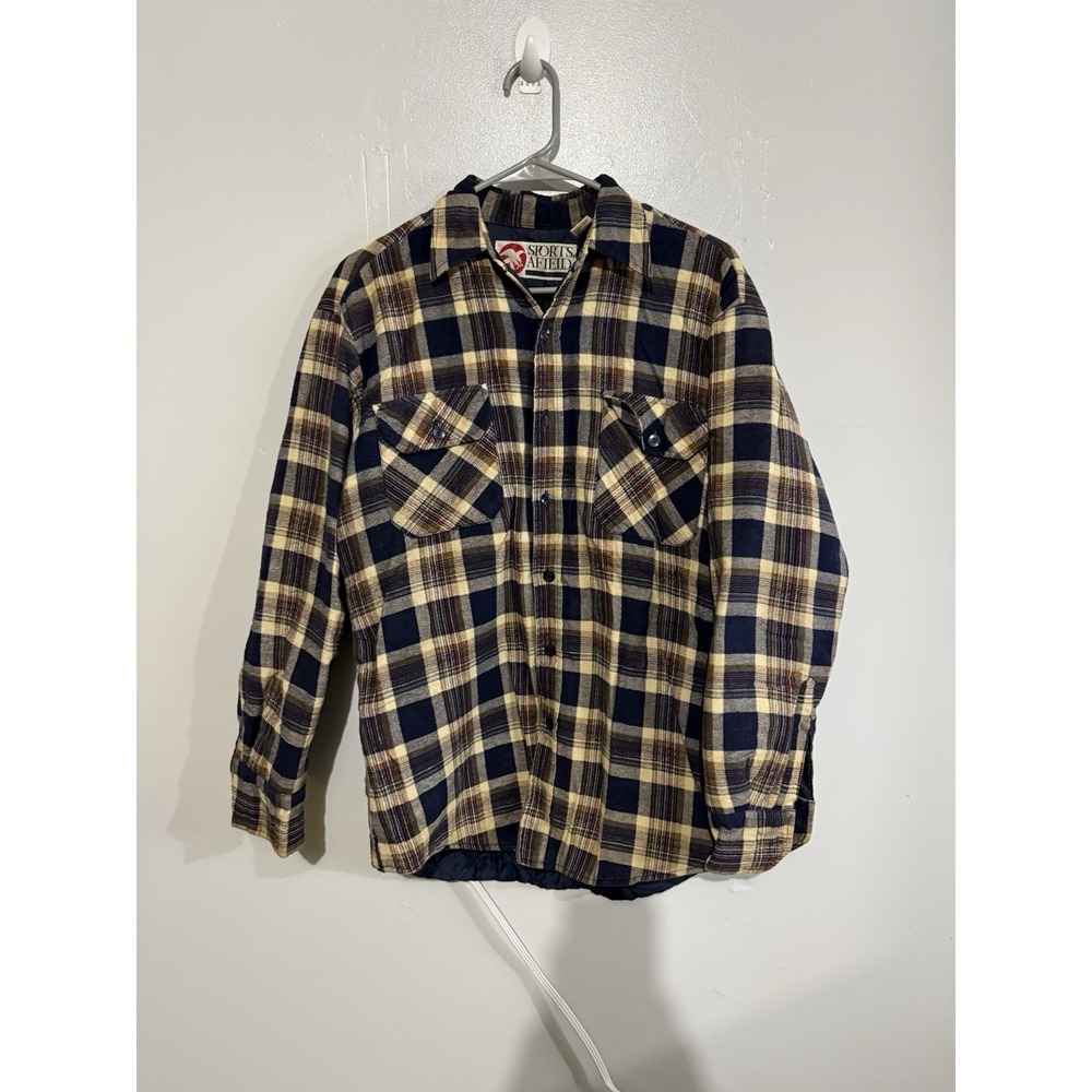 Vintage Sports Afield Men's Plaid Flannel Shirt Size M‎